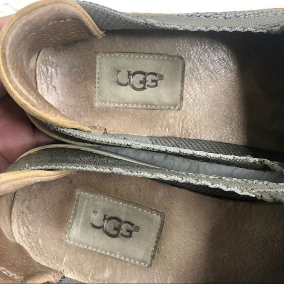 UGG SAMMY KNIT SLIP ON SNEAKERS WITH LEATHER TRIM - Picture 7 of 9